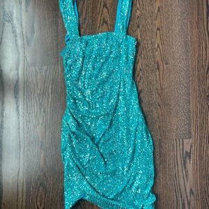 Sparkling Teal Sequin Dress size SMALL and UNWORN WITH TAGS